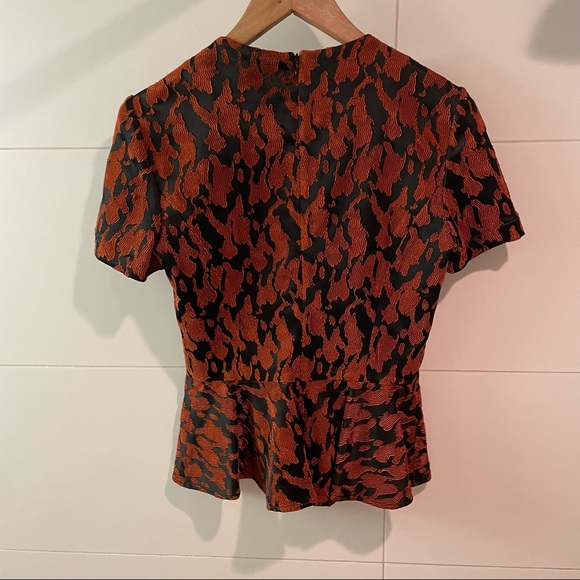 Opening Ceremony - Peplum top in orange jacquard - Picture 3 of 8